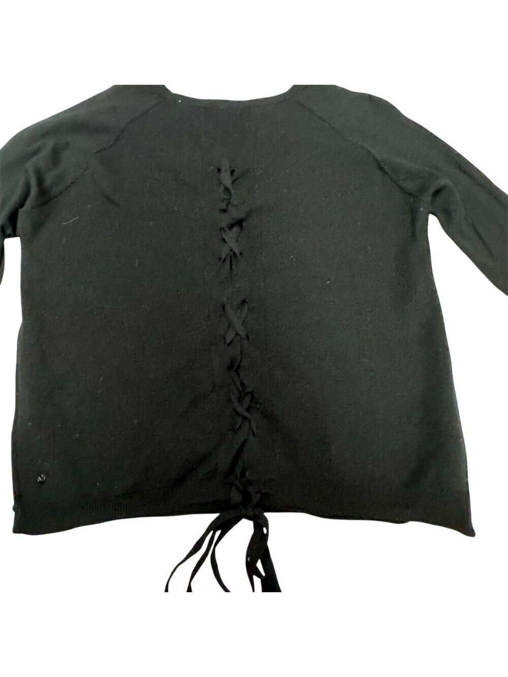 GUC Lululemon Women's Black Wool Knit Crew Neck Pullover Sweater Size 12 - Picture 3 of 4